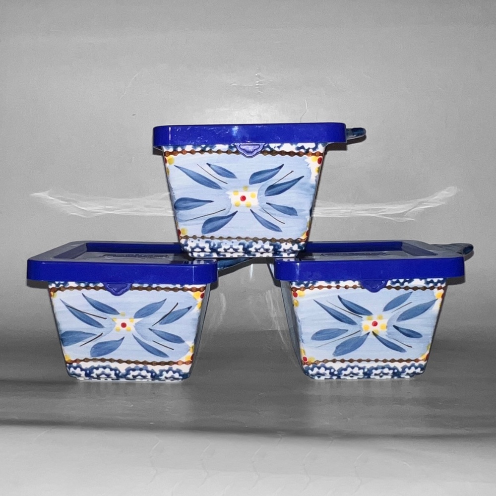 3 Temptations Blue "Old World" Small Containers